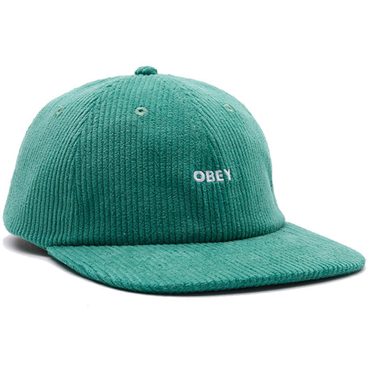 Obey Bold Cord 6 Panel Strapback Cap Jade