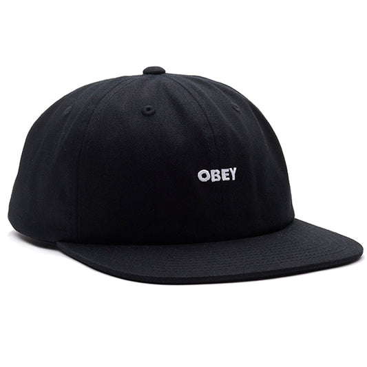 Obey Bold Twill 6 Panel Strapback Cap Black