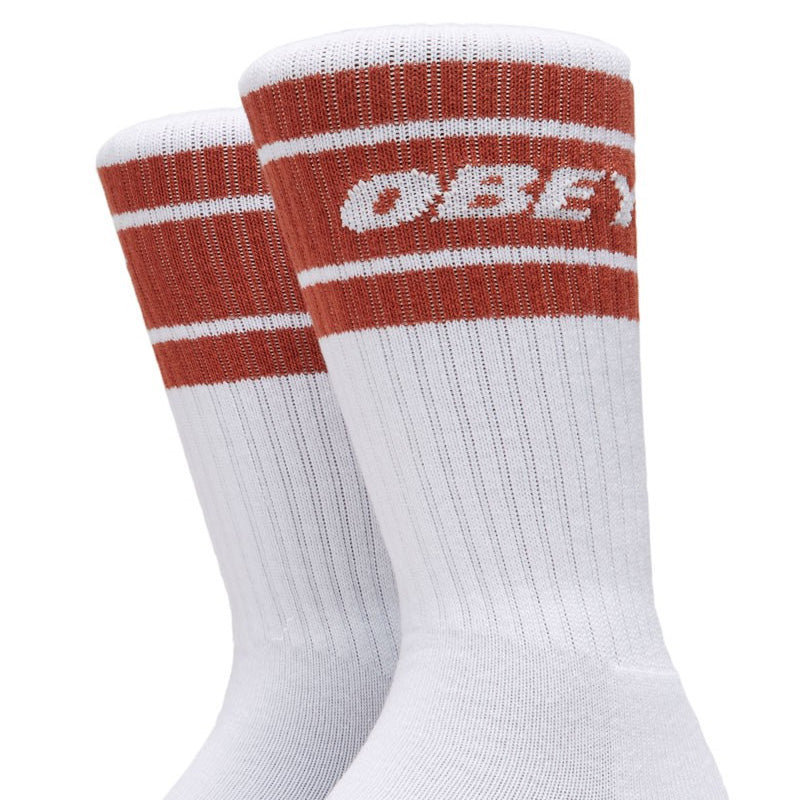 Obey Cooper II Socks White/Hot Sauce