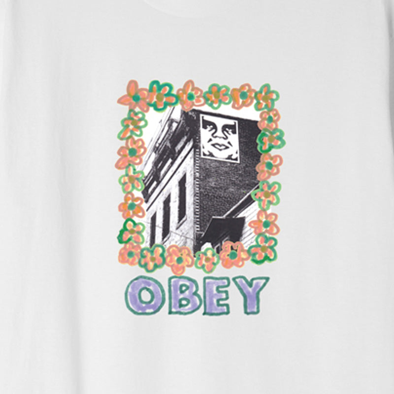 Obey Flower Frame T-Shirt White