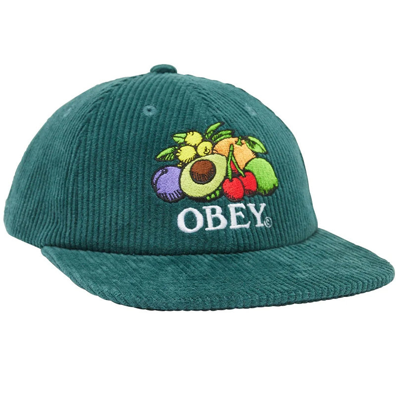 Obey Fruits 6 Panel Cap Snapback Cap Dark Cedar