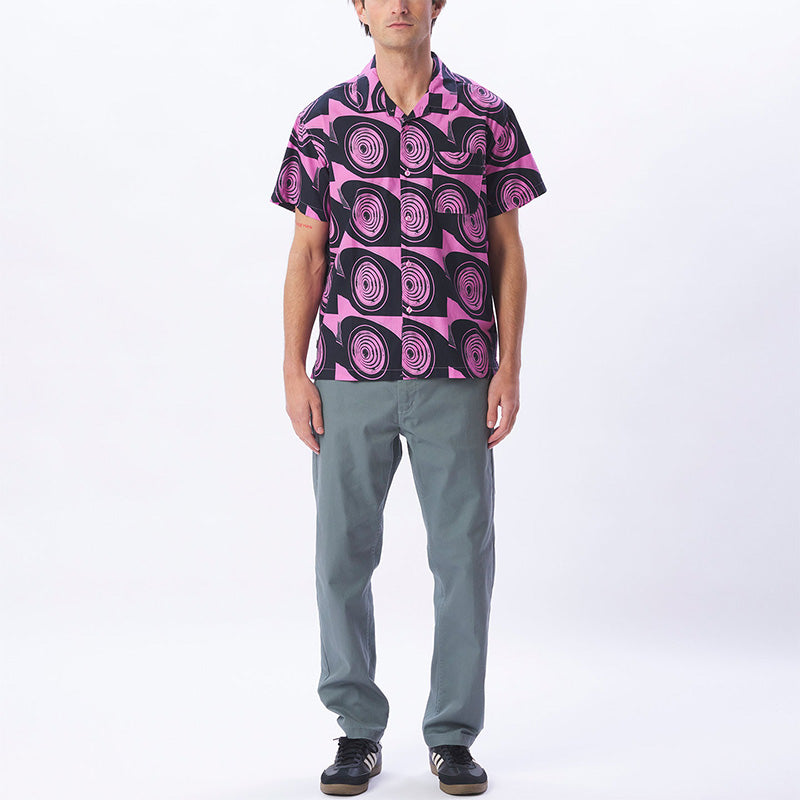 Obey Lankershim Woven Shirt Wild Rose