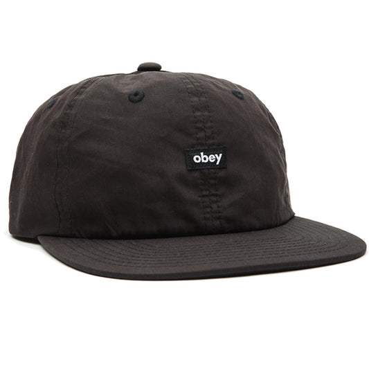 Obey Lowercase 6 Panel Strapback Cap Black