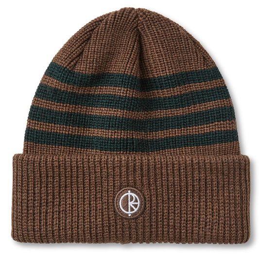 Polar Stripe Merino Beanie Brass/Dark Green