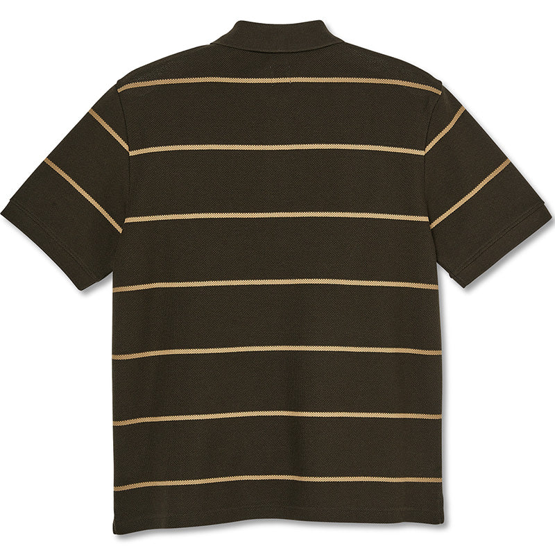 Polar Stripe Polo Shirt Brown