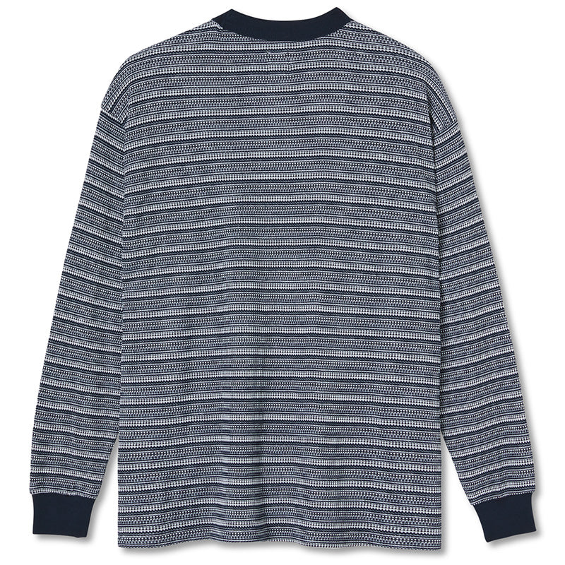 Polar Stripe Shin Longsleeve T-shirt Navy
