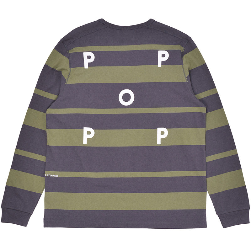 POP Striped Logo Longsleeve T-Shirt Olivine