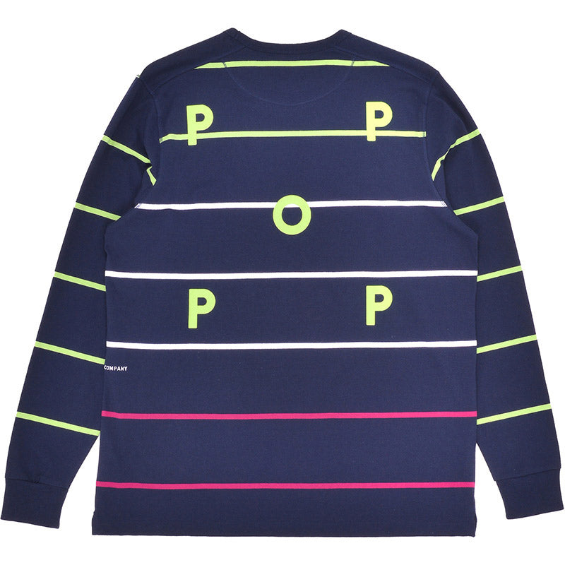 POP Striped Longsleeve T-Shirt Navy