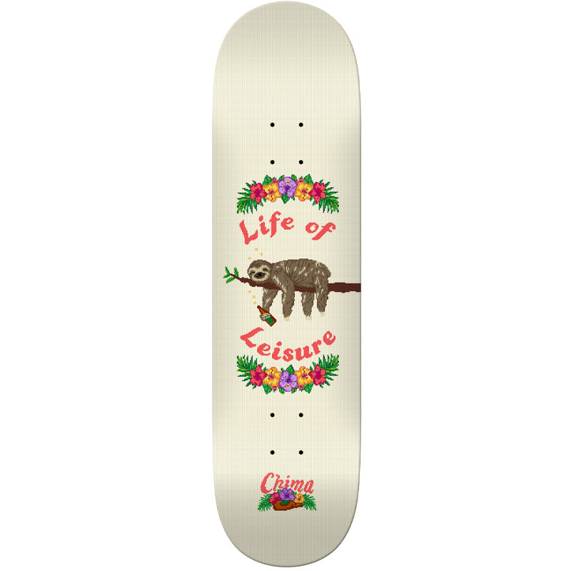 Real Chima Cross Stitch Skateboard Deck Cream 8.06