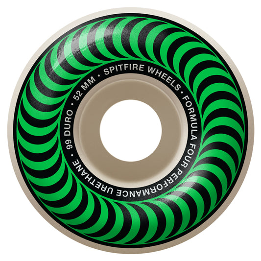 Spitfire Formula Four Classic Wheels Natural/Green 99D 52mm