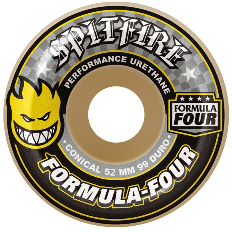 Spitfire Formula Four Conical Wheels Yellow 99D 52mm