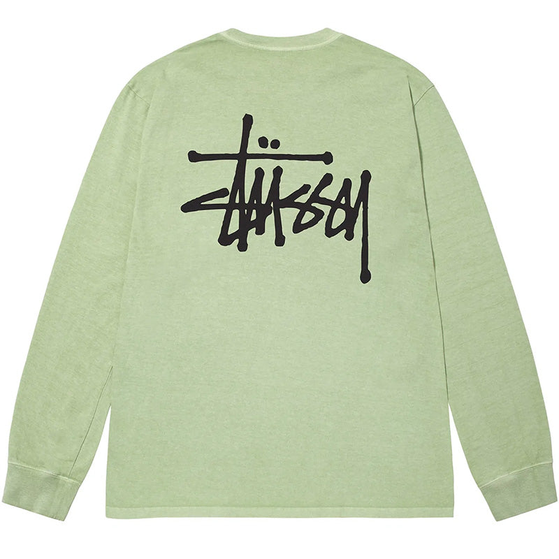 Stüssy Basic Stussy Pig. Dyed Longsleeve T-Shirt Sage