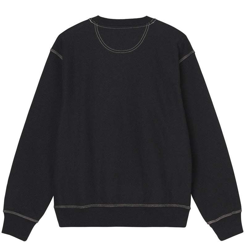 Stüssy Contrast Stitch Label Crewneck Sweater Black