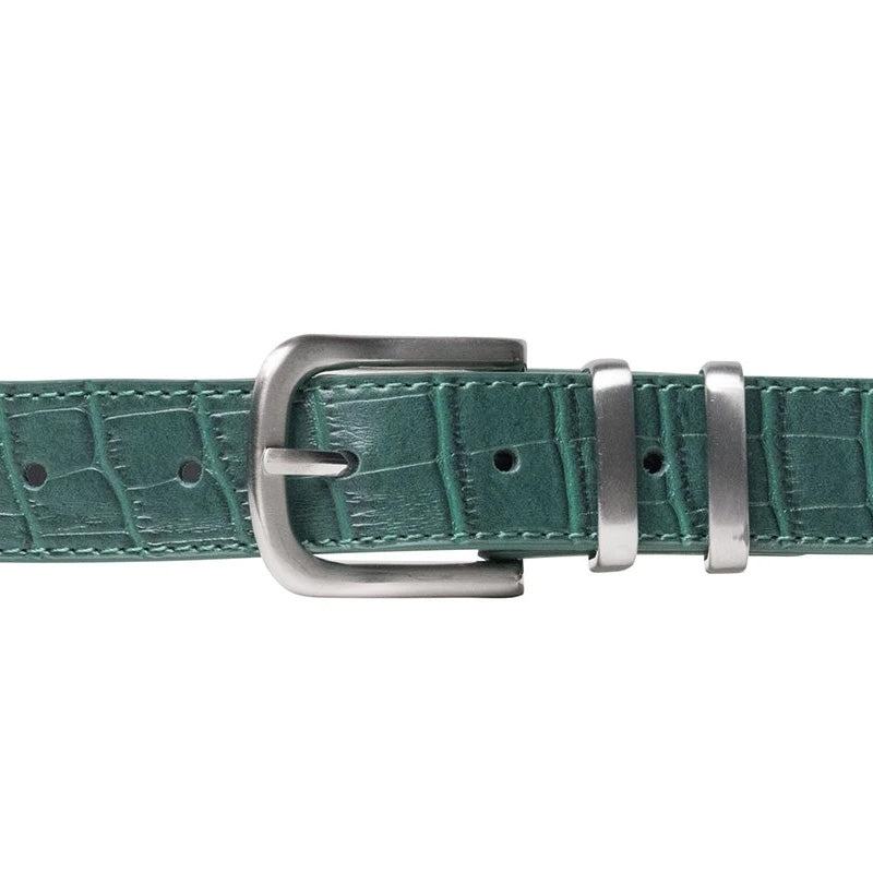 Stüssy Gator Leather Belt Green