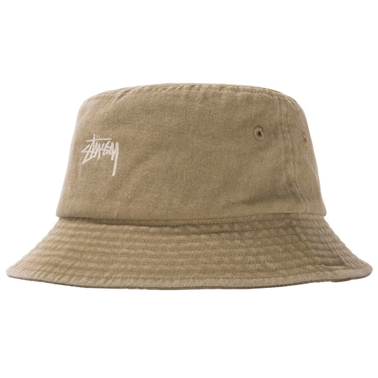 Stussy Stock Washed Bucket Hat Khaki