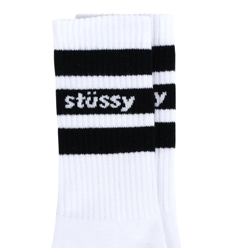 Stüssy Stripe Crew Socks White/Black