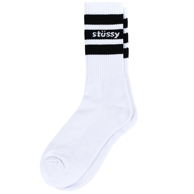 Stüssy Stripe Crew Socks White/Black