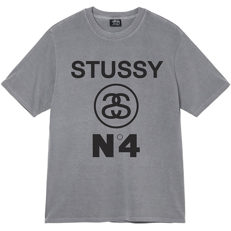 Stüssy Stussy No.4 Pig. Dyed T-Shirt Grey