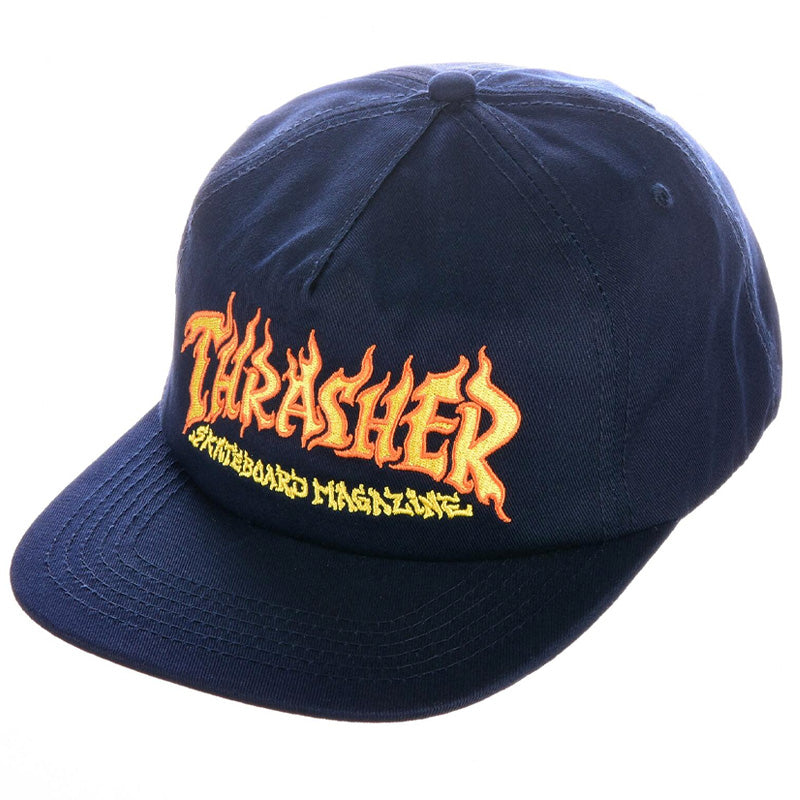 Thrasher Fire Logo Snapback Navy