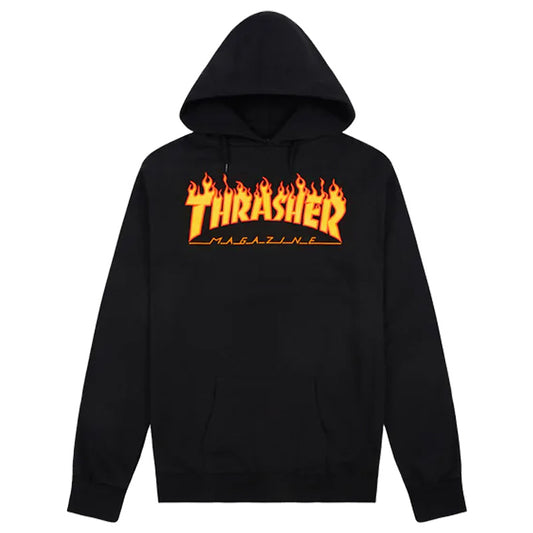 Thrasher Flame Logo Hoodie Black