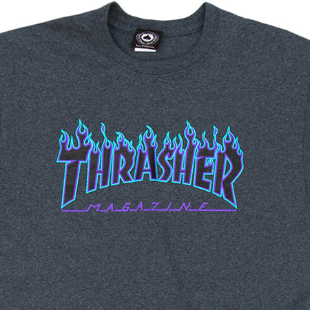 Thrasher Flame Logo T-Shirt Dark Heather