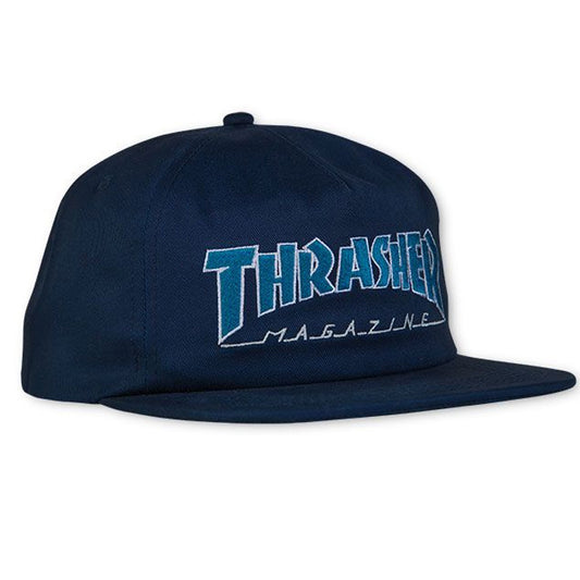 Thrasher Outlined Snapback Cap Navy/Gray