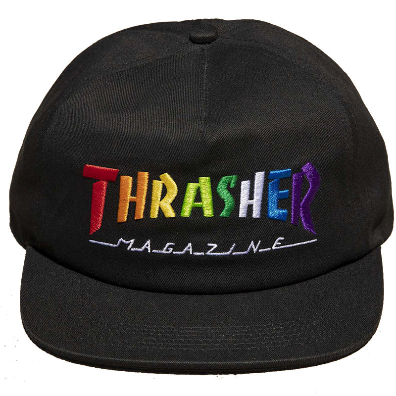 Thrasher Rainbow Mag Snapback Cap Black