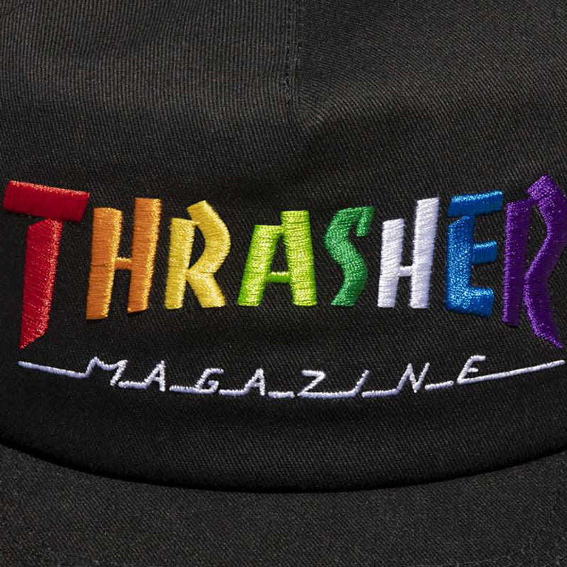 Thrasher Rainbow Mag Snapback Cap Black