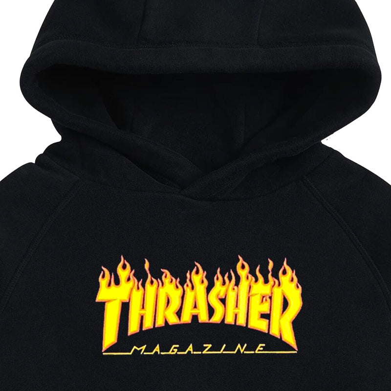 Thrasher Youth Flame Hoodie Black