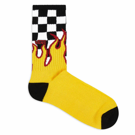 Vans Flame Check Crew Socks Black/White Check/Flame